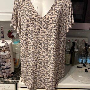 U womens Adrianna Papell stretch short sleeve plus size top 2X